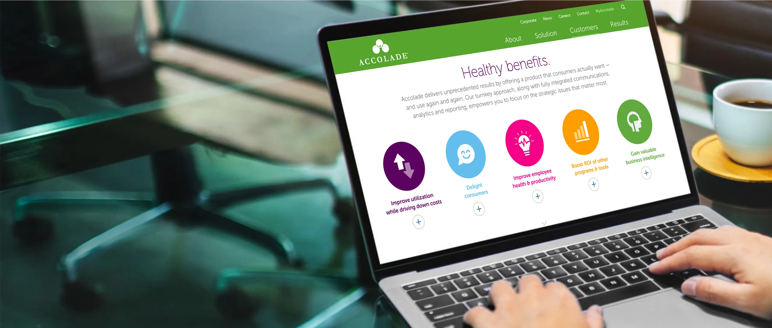 Screen of a health insurance website