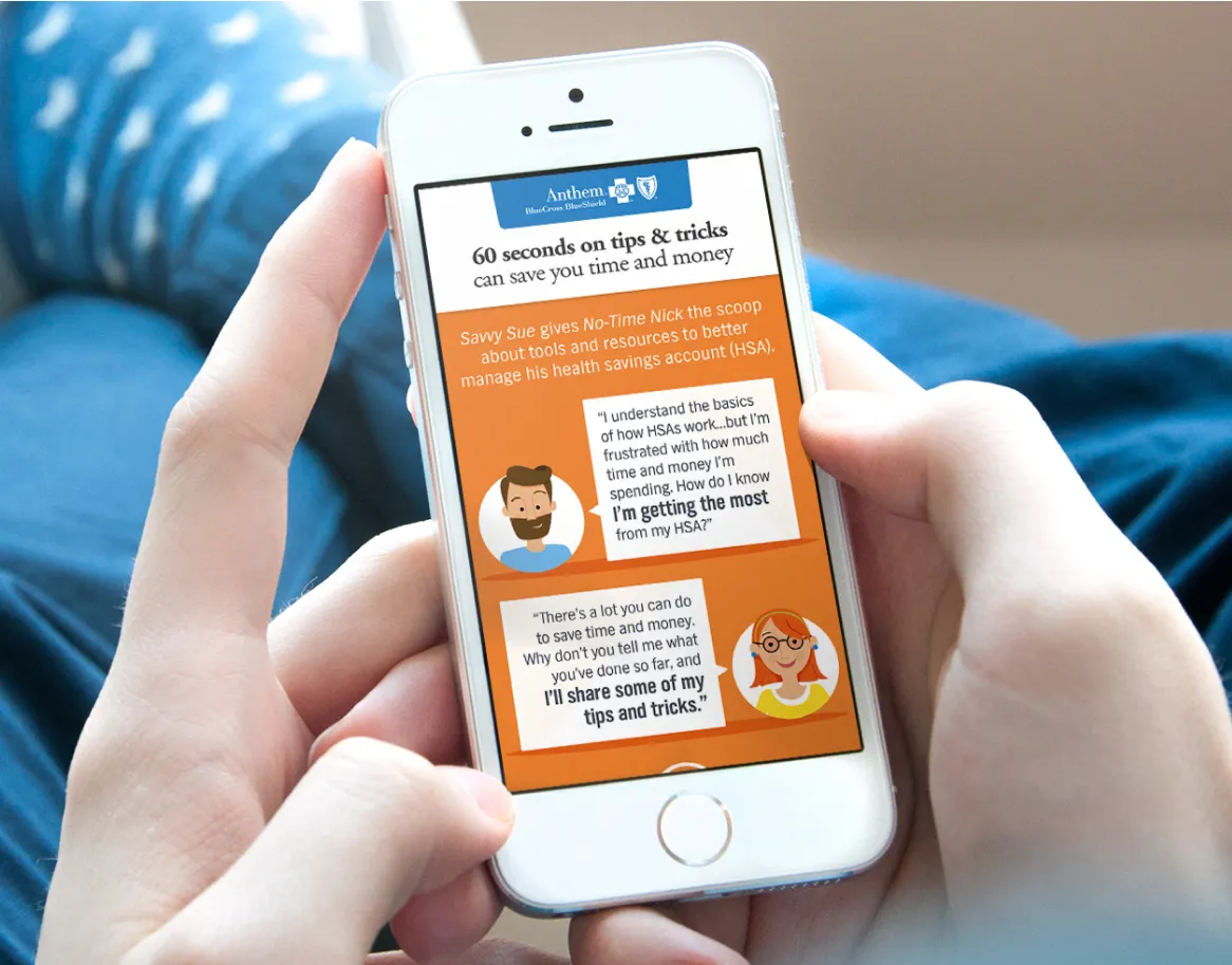 Mobile screen of consumer healthcare educational content