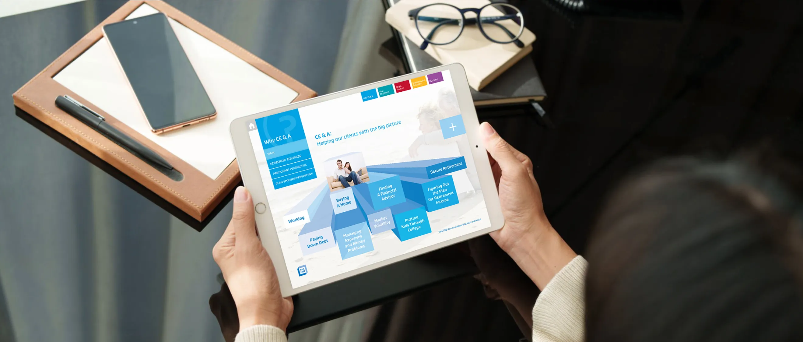 iPad app for retirement educational content