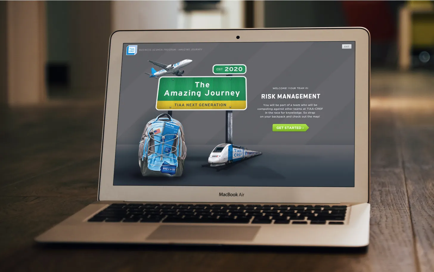 Screen of risk management e-learning website