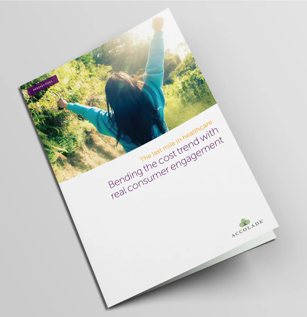 Photo of a healthcare brochure about cost trend and member engagement