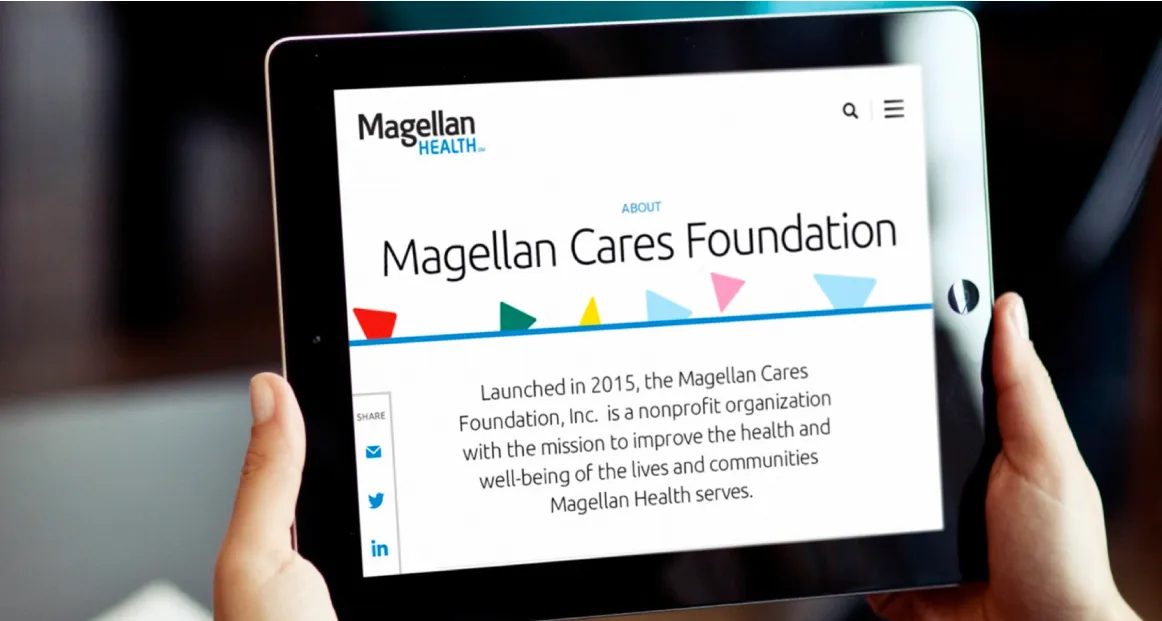 Screen of philanthropic foundation website